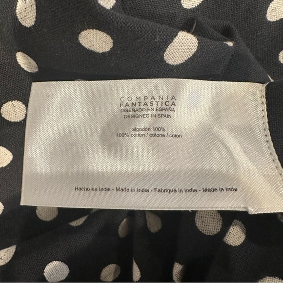 NWOT Compania Fantastică high waist polka dot wide leg pants linen like - Picture 14 of 16